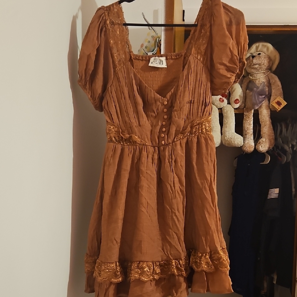 Elegant Brown Mini Dress